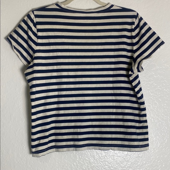 Madewell Striped Navy and White T-Shirt - Picture 2 of 6